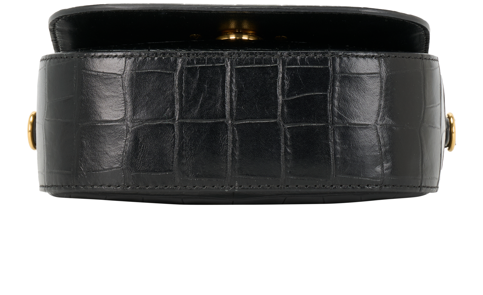 Croc-Embossed Small Darley Satchel, &pound;350, Handbags, Black, Croc Embossed/Leather, Top view